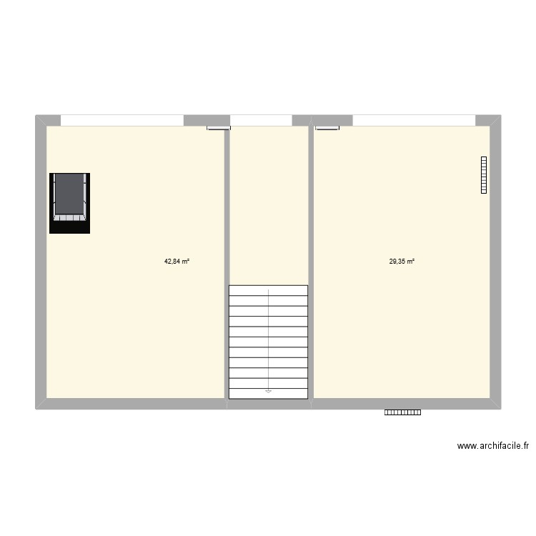 Arthur Defoin Etage. Plan de 2 pièces et 72 m2