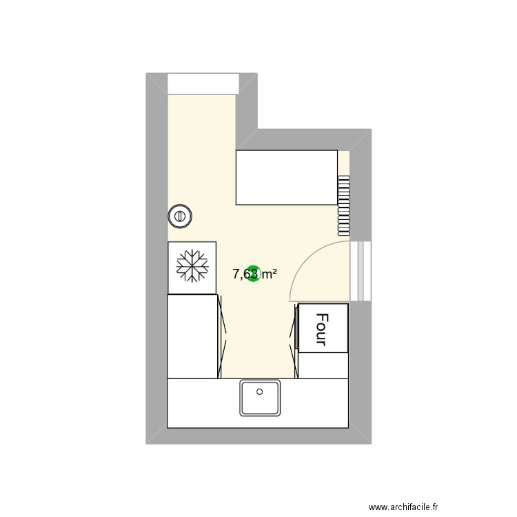 cuisine villeray. Plan de 1 pièce et 8 m2