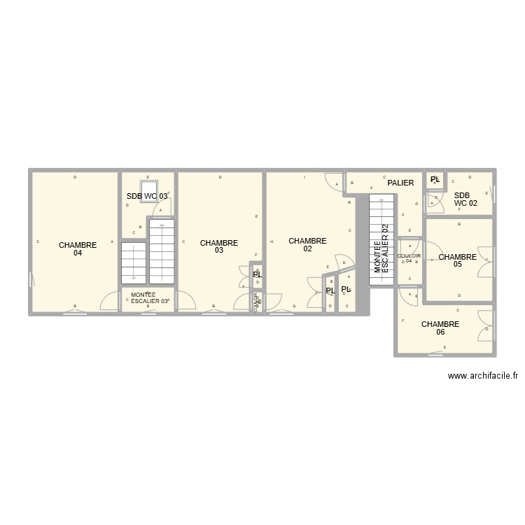 PLAN ETAGEBEAUVOISIN PLB. Plan de 19 pièces et 69 m2