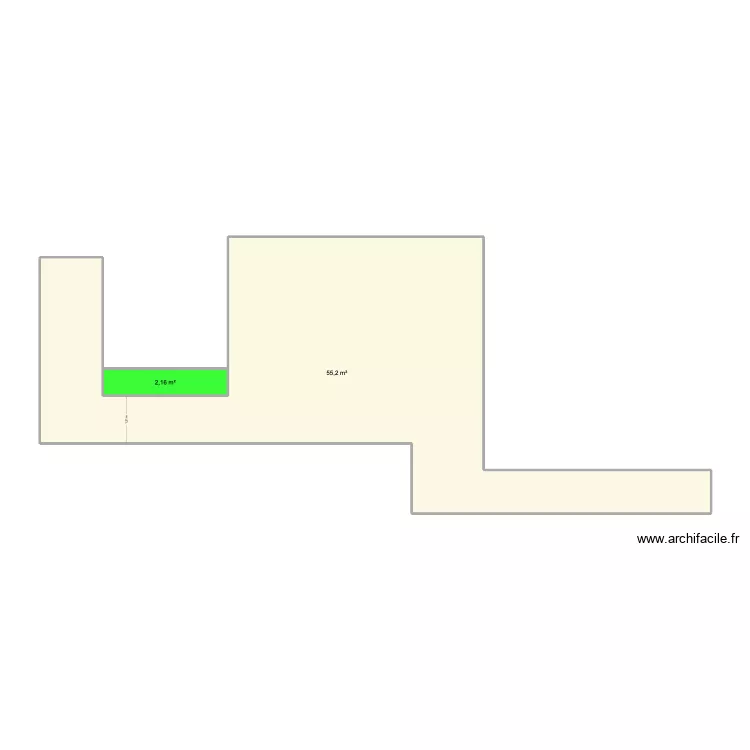 terrasse avocat. Plan de 2  et 57 m²