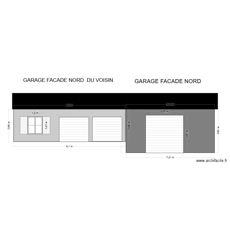 GARAGE FACADE NORD. Plan de 0 pièce et 0 m2