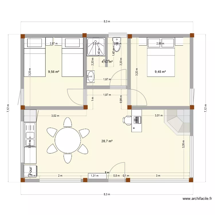 Future. Plan de 4 et 52 m² Future. Plan de 4 et 52 m²