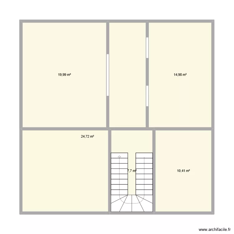 HDHTHHH. Plan de 5 pièces et 78 m²