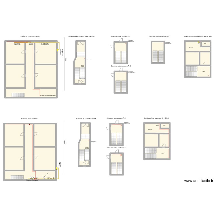 6 ABBE. Plan de 27 pièces et 584 m2