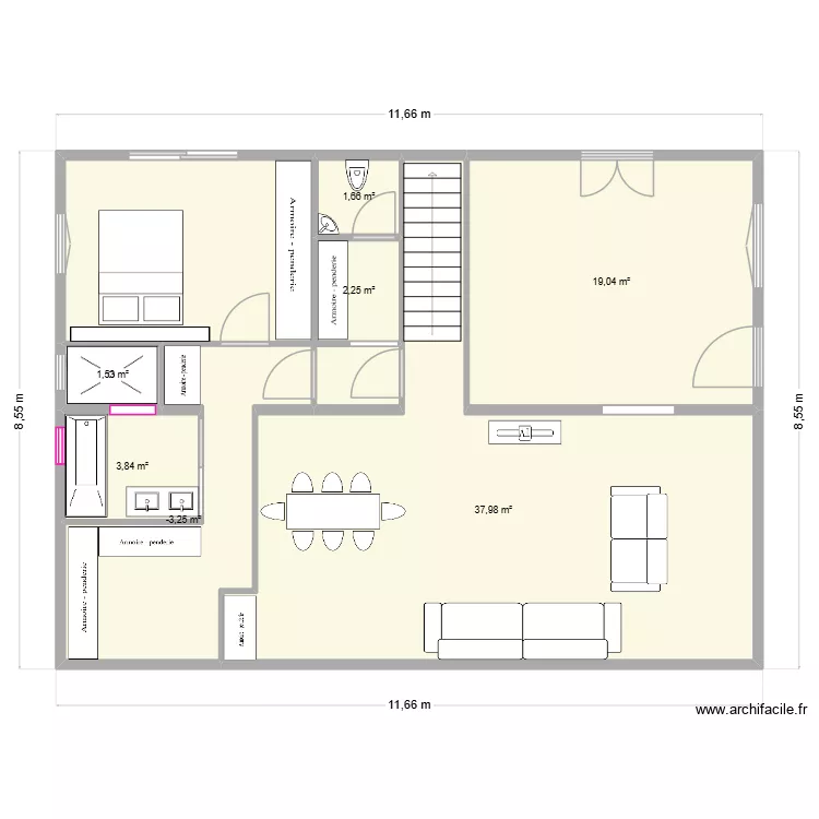 UR ONEA ETAGE apres travaux V3. Plan de 