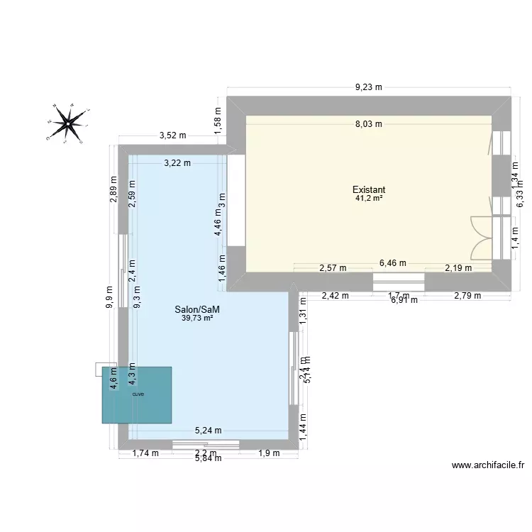 alan2. Plan de 2 Pièces et 81 m²