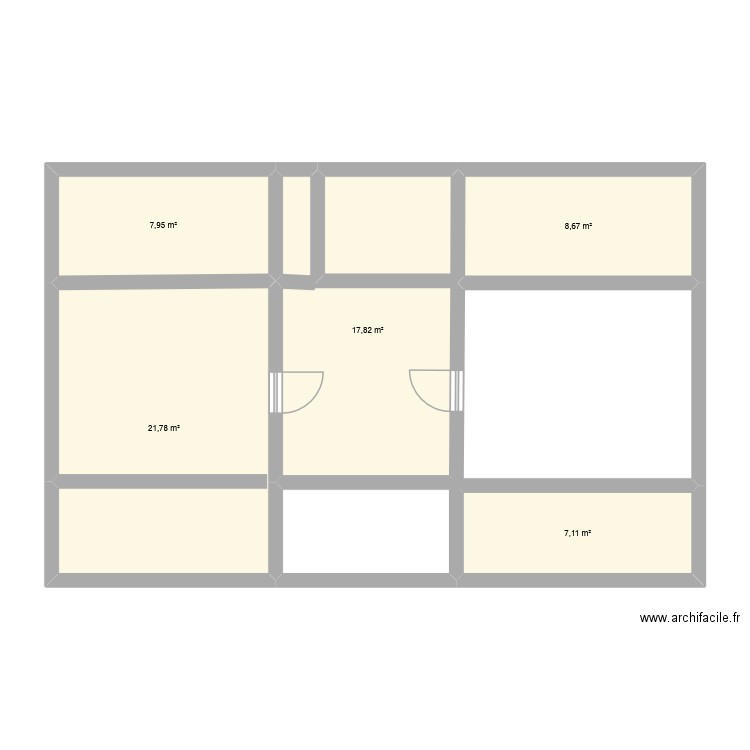 2 veigneplage. Plan de 5 pièces et 63 m2