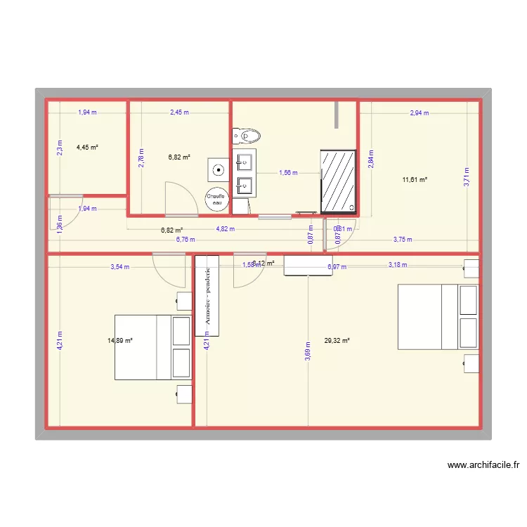 &eacute;tage. Plan de 