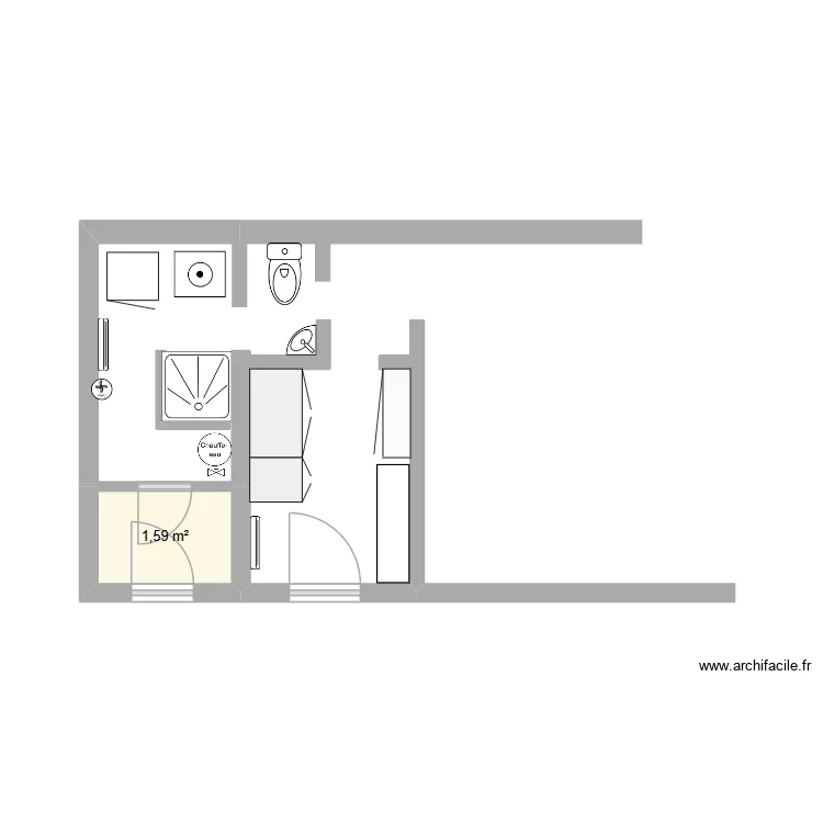 sdb. Plan de 1 et 2 m² sdb. Plan de 1 et 2 m²