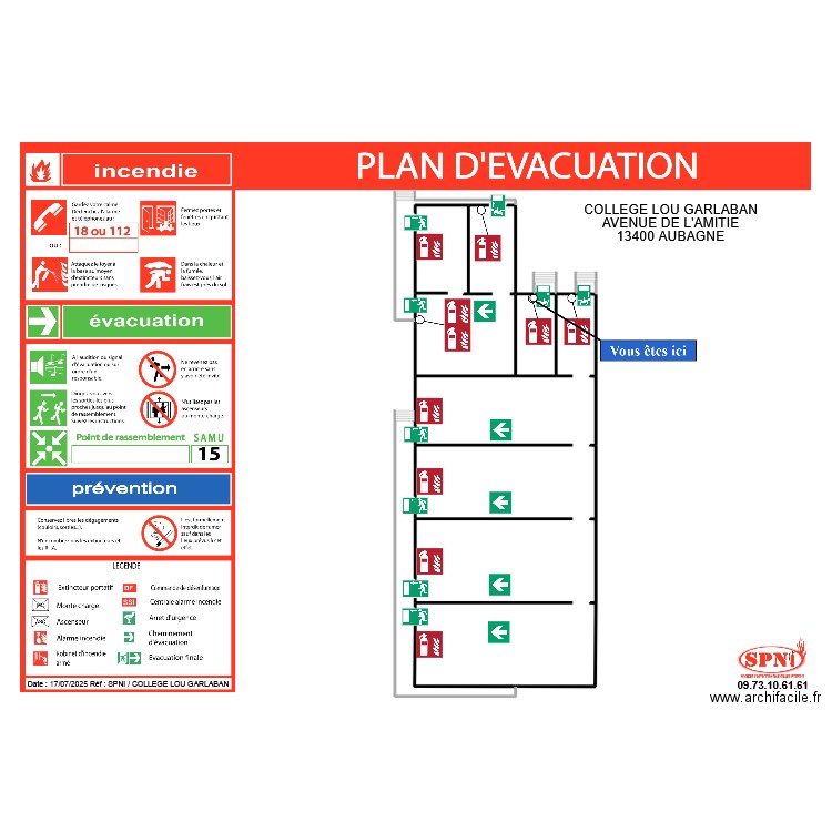 LOXAM COLLEGE LOU GARLABAN AUBAGNE EVAC 2. Plan de 0 pièce et 0 m2