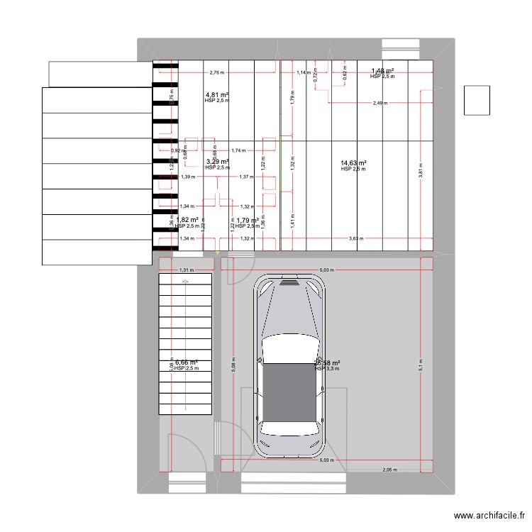 maison sainte Sophie situation initiale Q board. Plan de 26 pièces et 212 m2