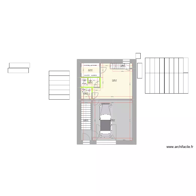 maison sainte Sophie situation initiale Q board. Plan de 25  et 212 m²