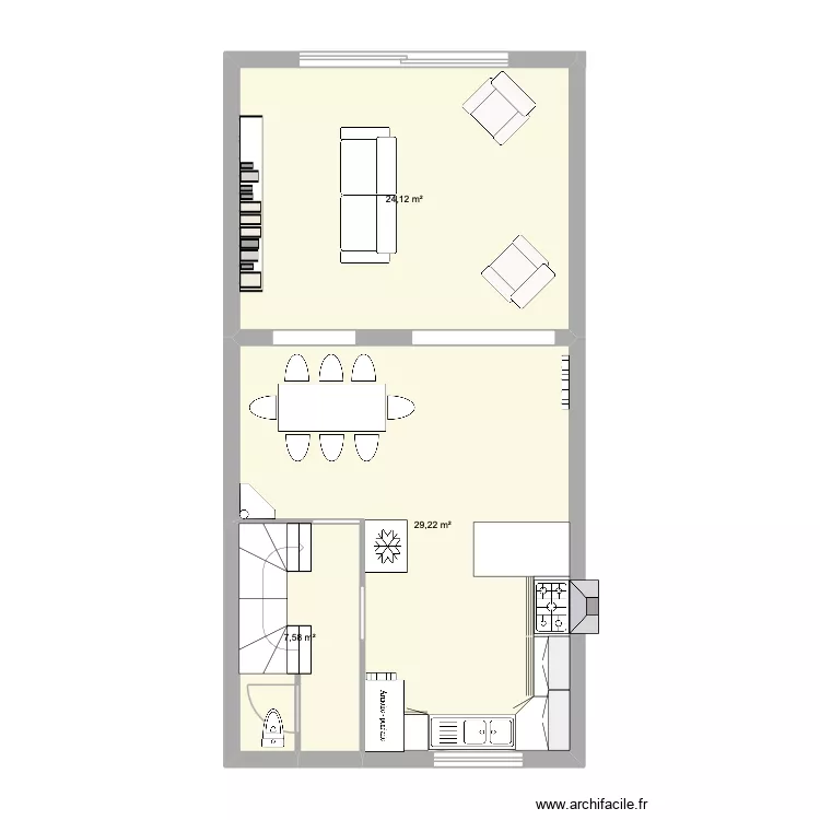 cuisine 87 GS plan N&deg;2. Plan de 