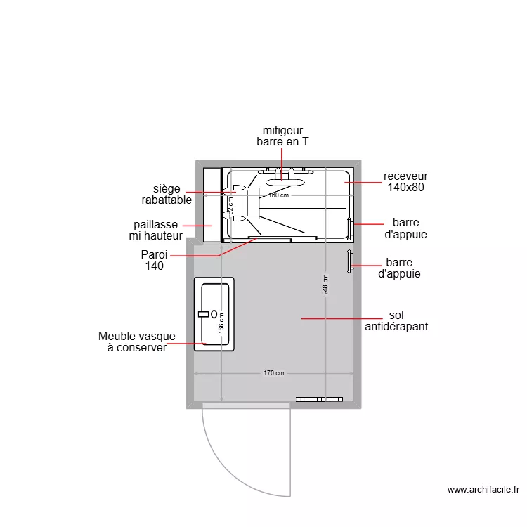 LOUNICI. Plan de 1  et 4 m²