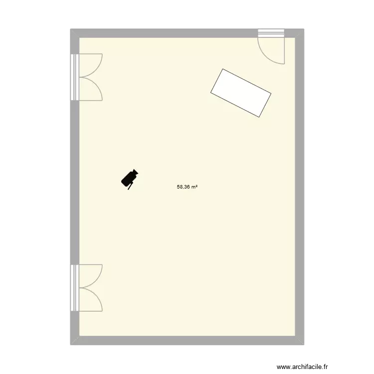 plan au sol cuisine/musique. Plan de 1 Pièce et 58 m² plan au sol cuisine/musique. Plan de 1 Pièce et 58 m²