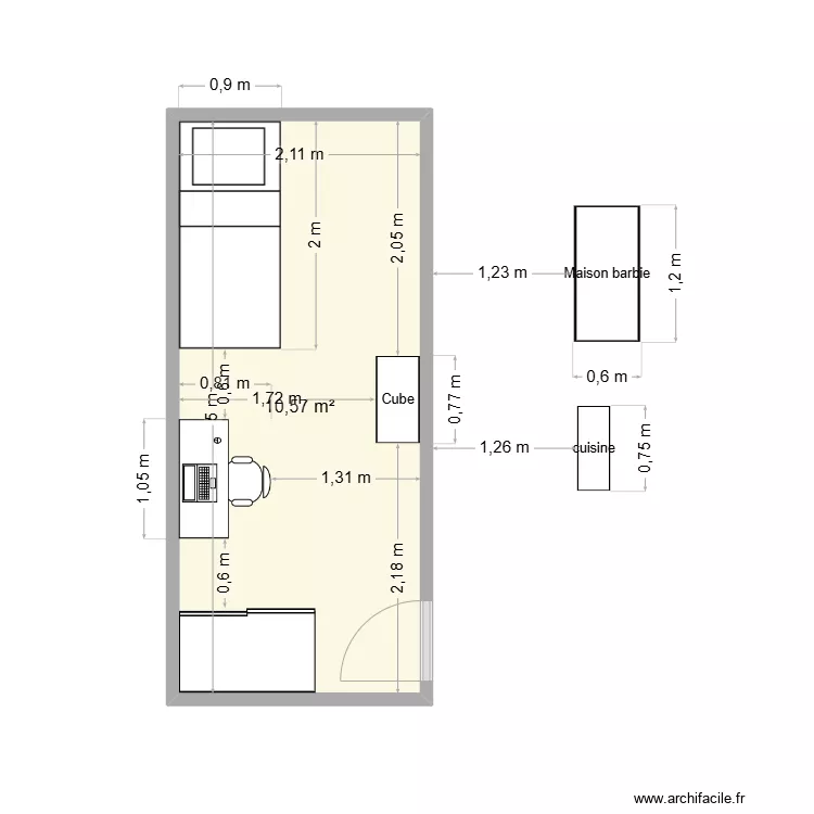 chambre lou. Plan de 