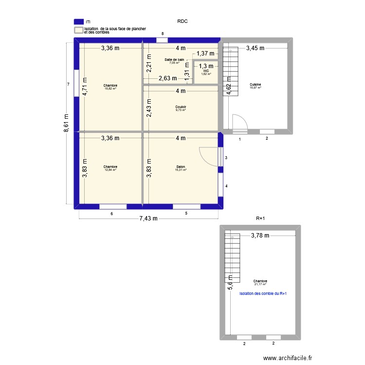 SOLEILHAC Chantal. Plan de 9 pièces et 100 m2