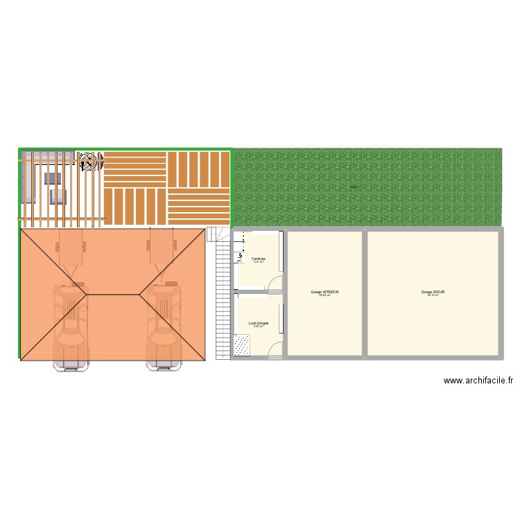 VERDON - RDC. Plan de 4 pièces et 101 m2