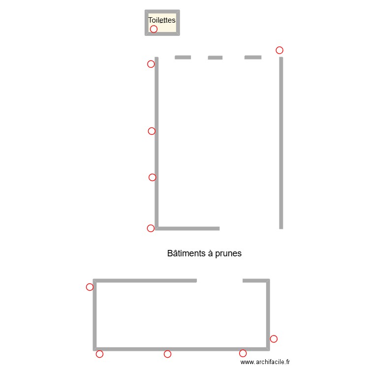 Bâtiments à prunes Beauregard. Plan de 1 pièce et 4 m2