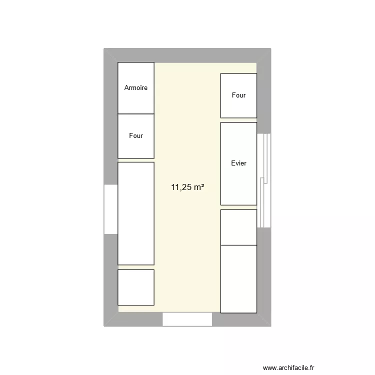 Plan cuisine. Plan de 1 et 11 m² Plan cuisine. Plan de 1 et 11 m²