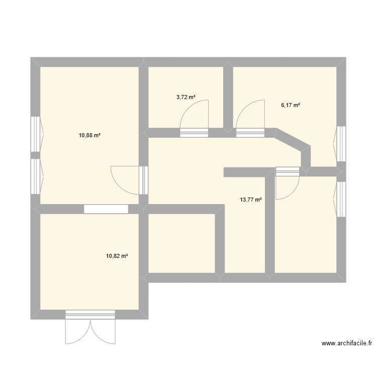 malou. Plan de 5 pièces et 45 m2