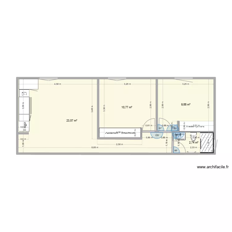 Appartement Gérard. Plan de 4 et 47 m² Appartement Gérard. Plan de 4 et 47 m²