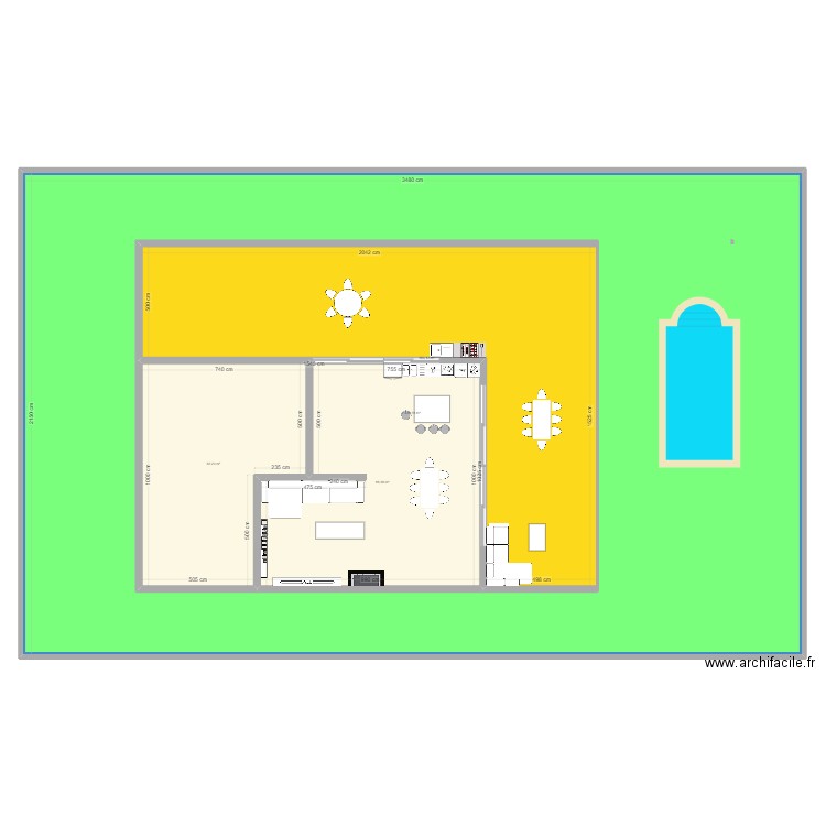 Ma maison à la mer. Plan de 4 pièces et 1050 m2