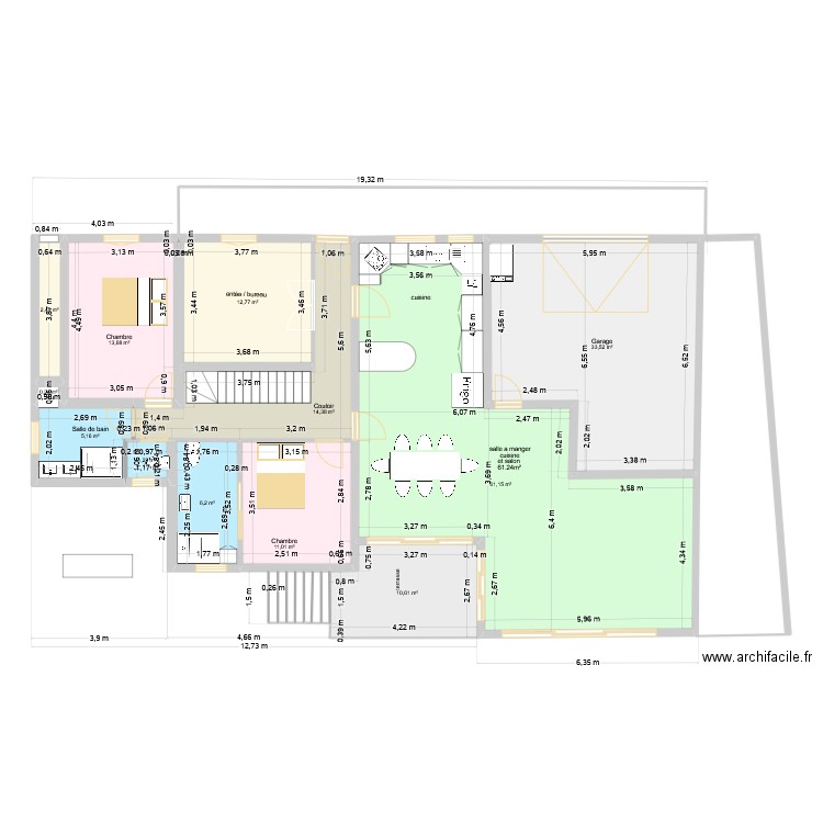 lafat avec terrasse couverte 3. Plan de 12 pièces et 172 m2