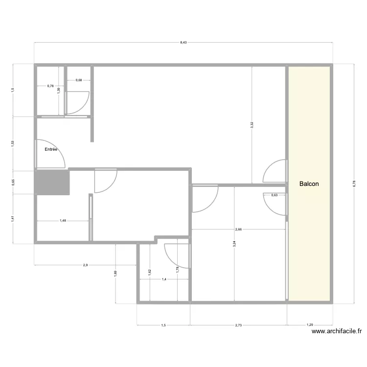 Nogentil 204 alter cotes. Plan de 7 pièces et 48 m²