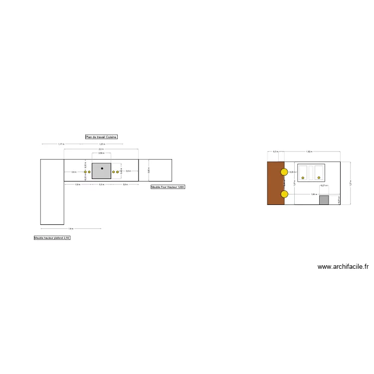Luminaires cuisine. Plan de 