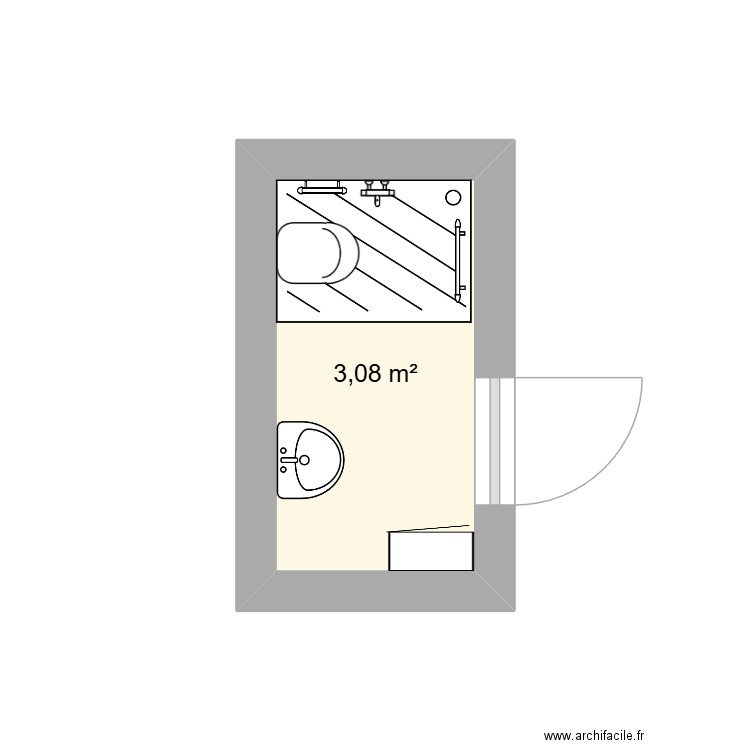 KAMCH diag auto sde après. Plan de 1 pièce et 3 m2