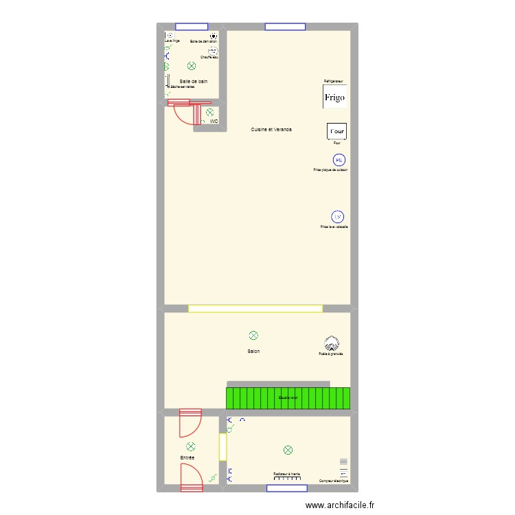 rdc swi. Plan de 5 pièces et 113 m2