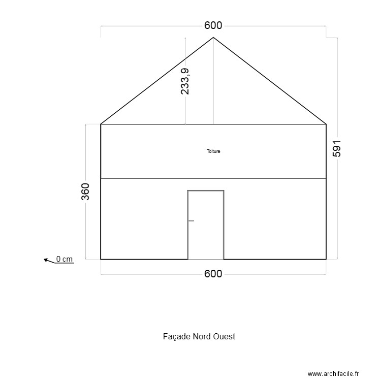 Façade Nord Ouest . Plan de 0 pièce et 0 m2