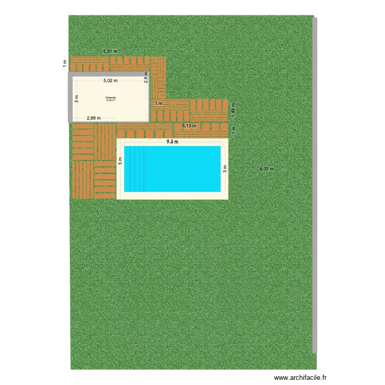 Piscine horizontale 1. Plan de 