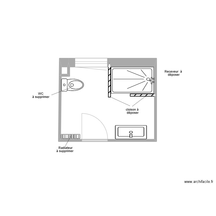 DOUBLET. Plan de 5 pièces et 13 m2