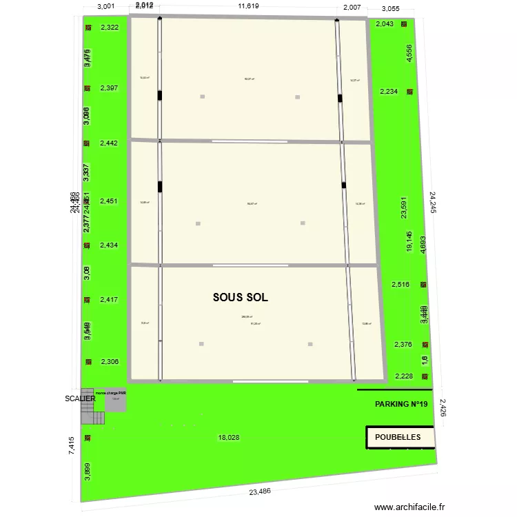 sedat 5. Plan de 54  et 1448 m²