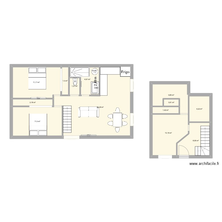 puimisson. Plan de 13 pièces et 92 m2