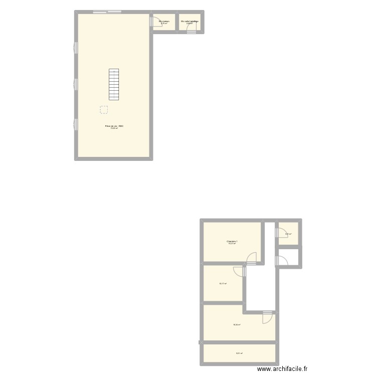 Channes 2. Plan de 8 pièces et 134 m2