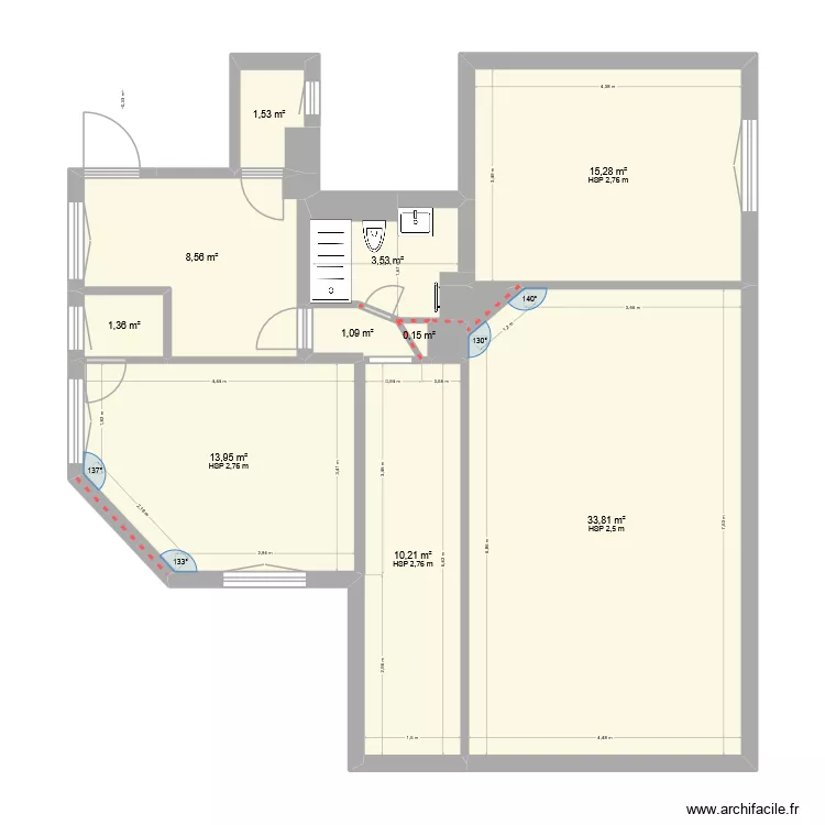 plan actuel 13 fev 2026 V4. Plan de 12  et 90 m²