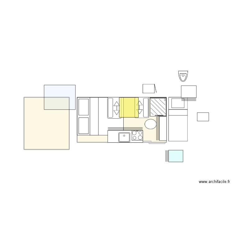 Jumper L3H3-2. Plan de 2 pièces et 11 m2