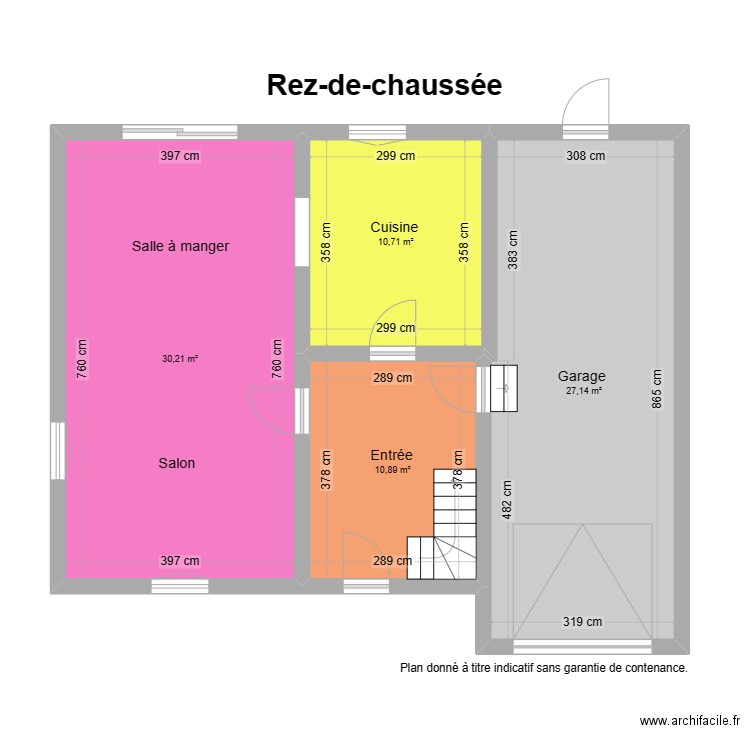 Rez Léon Debatisse . Plan de 4 pièces et 79 m2