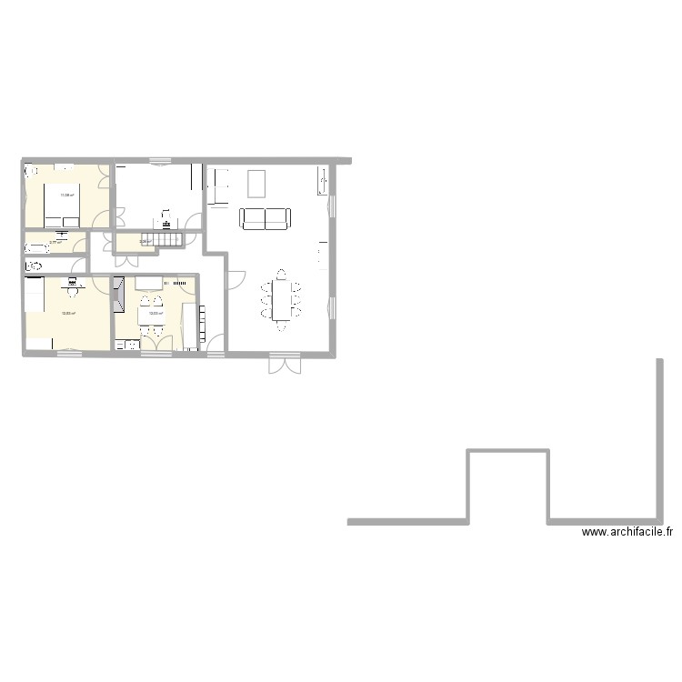 Maison à Louer. Plan de 5 pièces et 41 m2