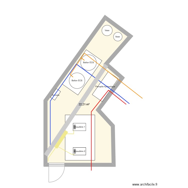 Schéma Villa du Parc. Plan de 1 pièce et 22 m2