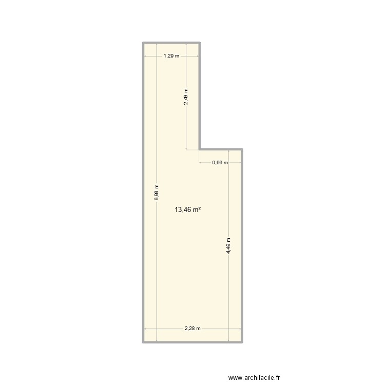 Plan JANDOT. Plan de 1 pièce et 13 m2