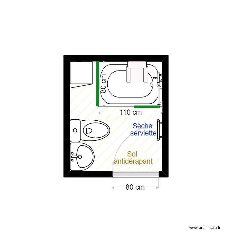 DACRUZ ap travaux 1. Plan de 1 pièce et 3 m2