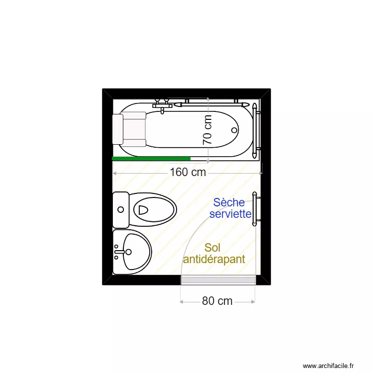 DACRUZ ap travaux 1. Plan de 1  et 3 m²
