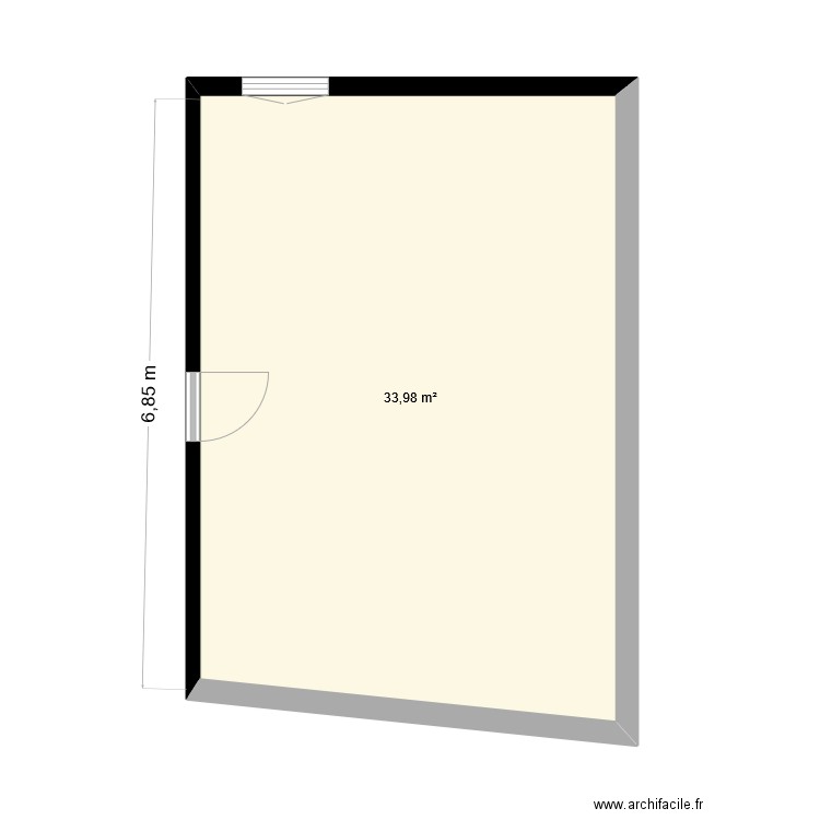 plan 1. Plan de 1 pièce et 34 m2