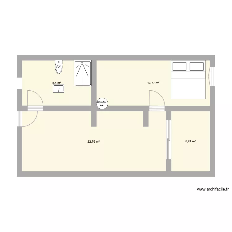 appartement. Plan de 4  et 51 m²