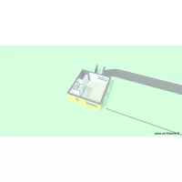 Pool house - &eacute;tage 1 chb - avec &eacute;tage - sans toiture - solution 2