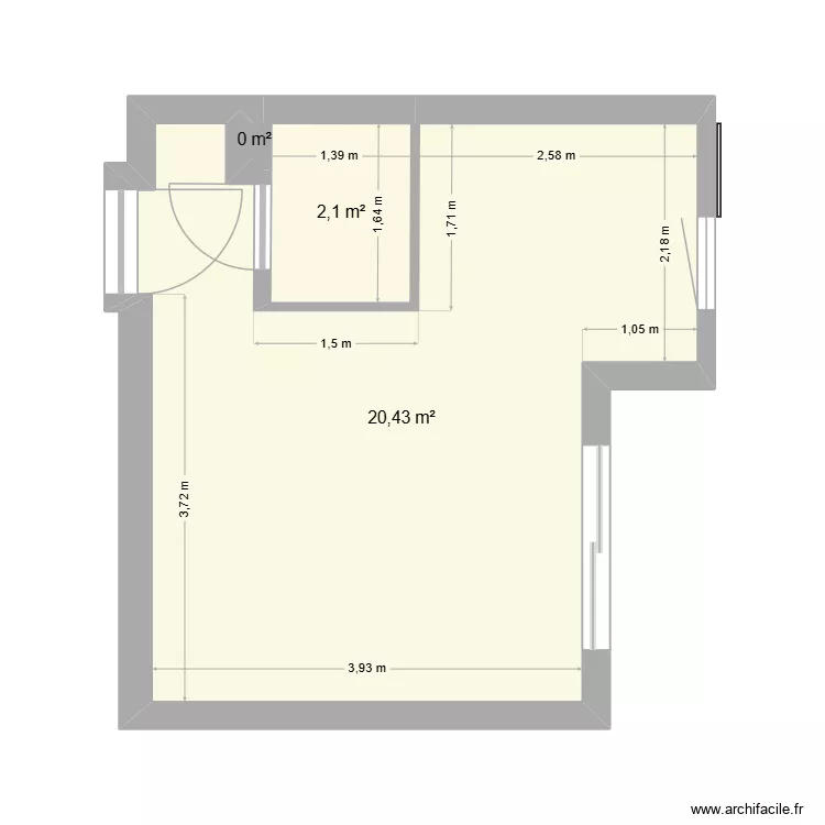 deauville. Plan de 3  et 23 m²